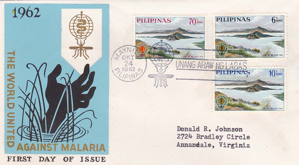 Philippines Scott 868-870 FDC Addressed to Donald R Johnson
