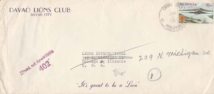 1963, January 7. 70c Air Mail Rate