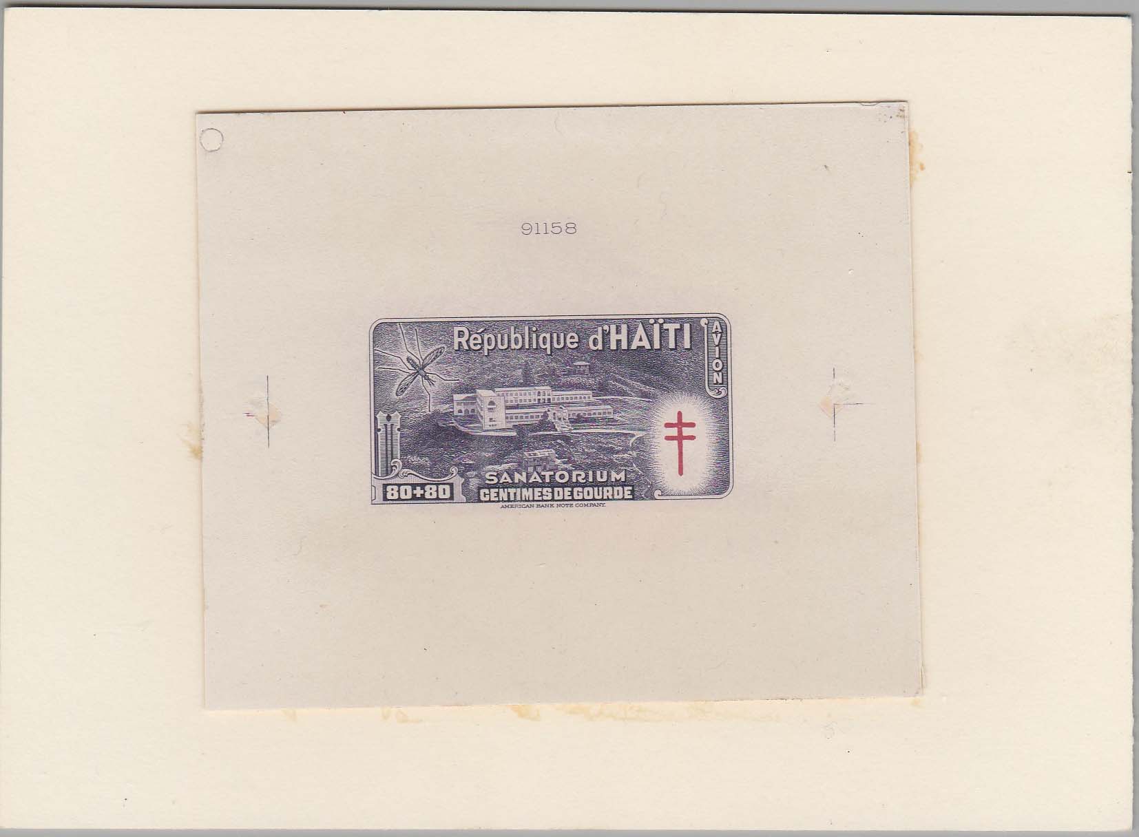 Haiti Scott CB6 Die Proof Glued on Card