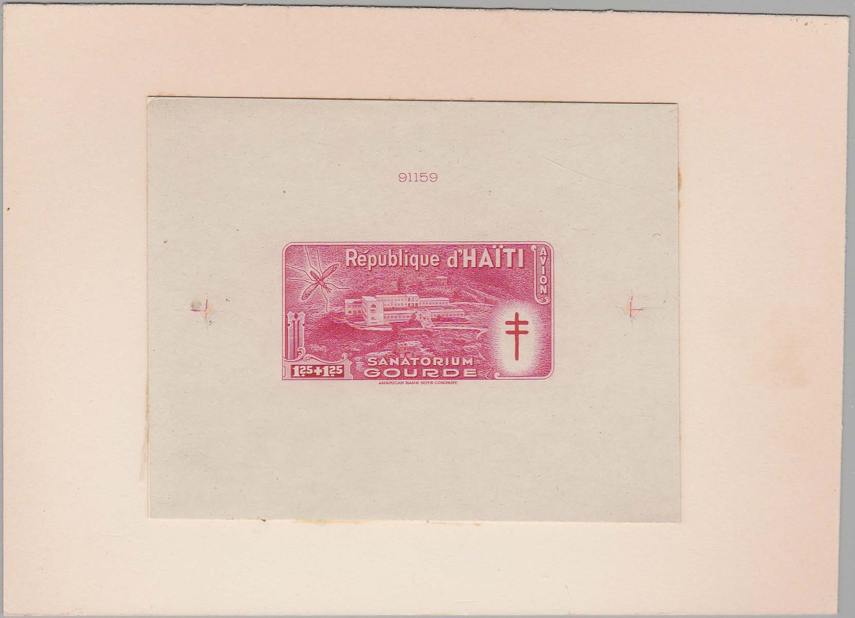 Haiti Scott CB7 Die Proof Glued on Card
